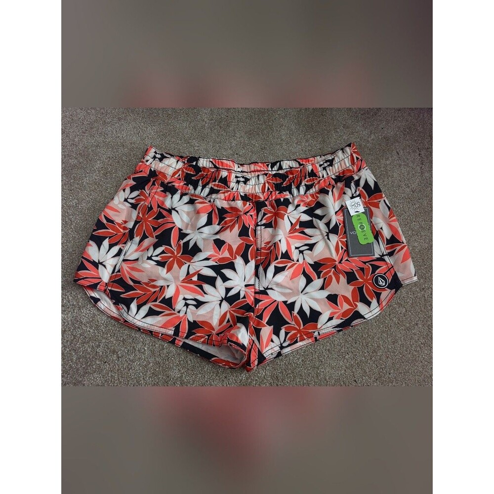 Women's Coral Floral Elastic-Waist Shorts